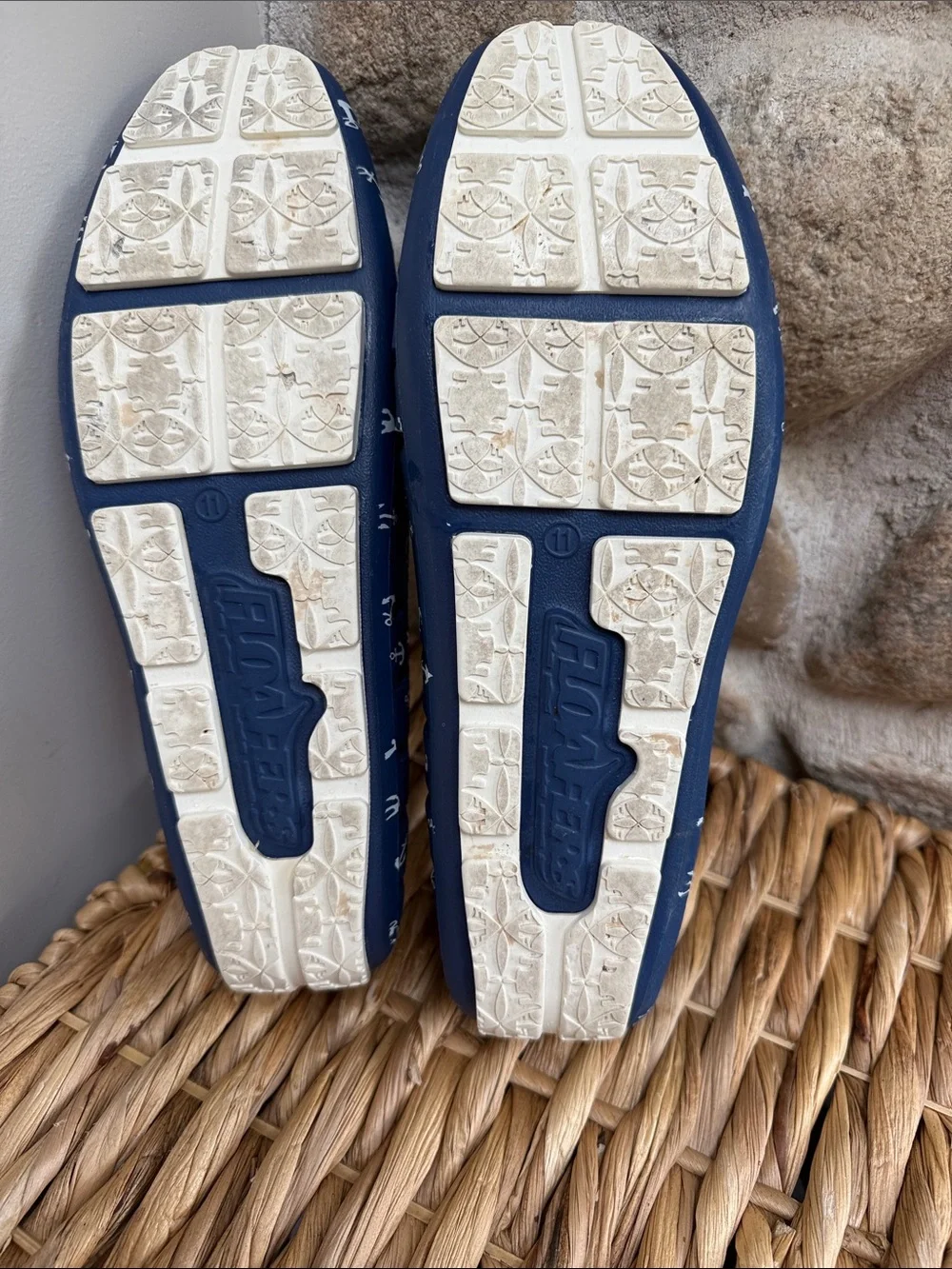 Floafers Men's Country Club Navy Anchor-Print Boat Shoes